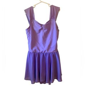 Purple Sleeveless Balera girls Dance Leotard skirted size LC 14